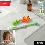 Kids Cartoon Spring Frog Toy With Toothbrush Set (2 Pc Set)